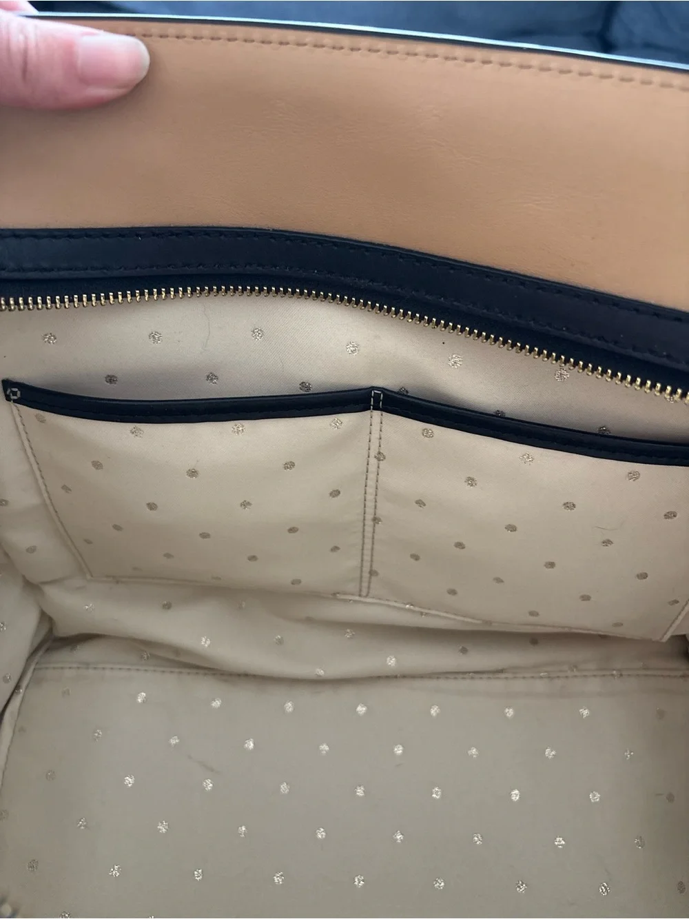kate spade Large 2 Park Avenue Beau Bag in tan and black